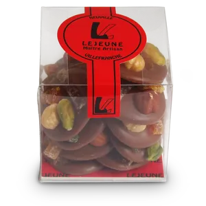 Mendiants chocolat lait et fruits secs croquants